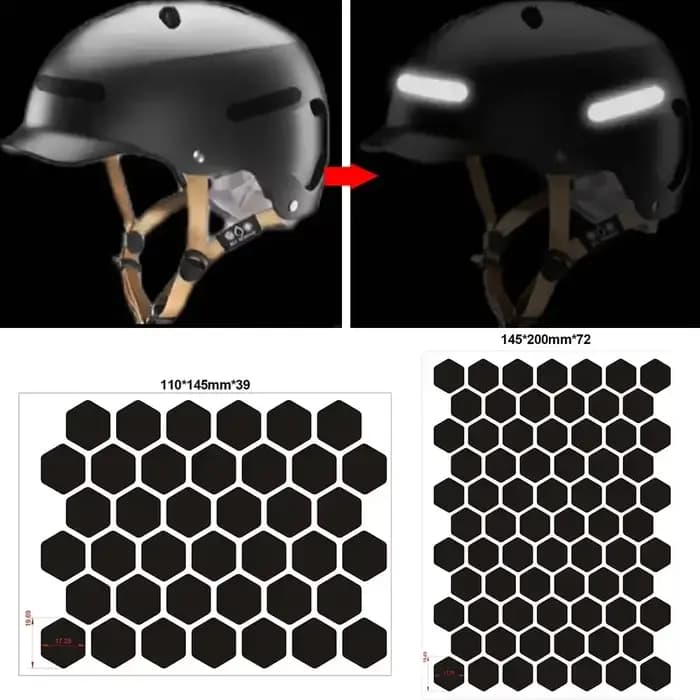 Autocollants réfléchissants noirs invisibles pour casques de moto