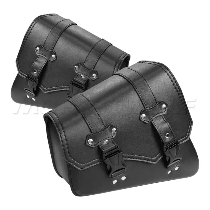 Sac de selle latéral de moto en cuir synthétique Triangle