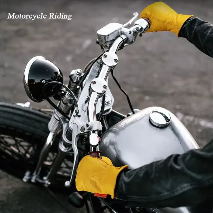 Gants de moto et de vélo rétro en peau de mouton pour hommes