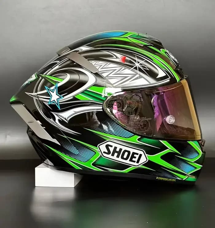 Casque De moto X14 vert Yanagaw