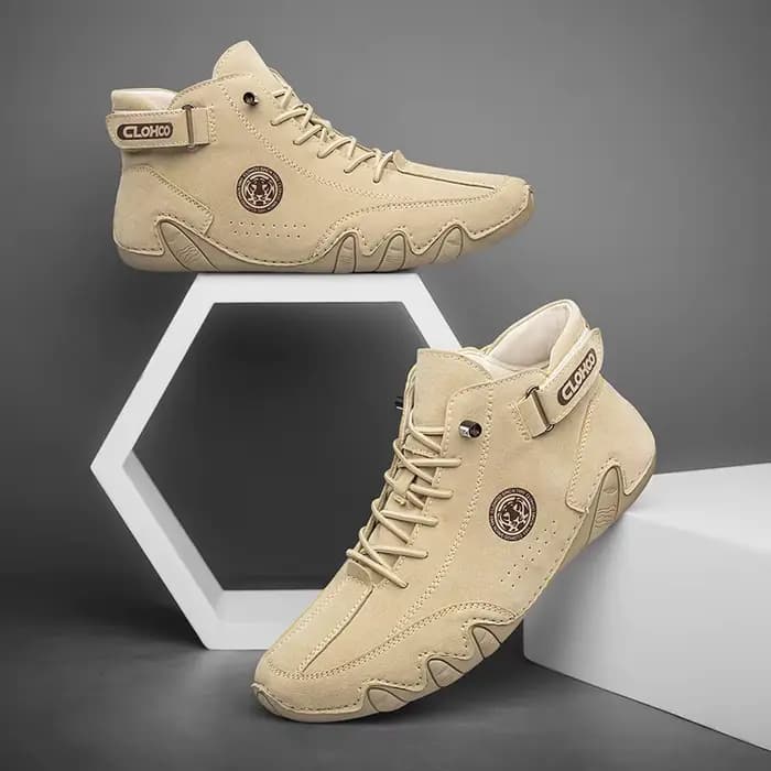 CLOHOO bottes courtes pour hommes Design poulpe cousues à la main