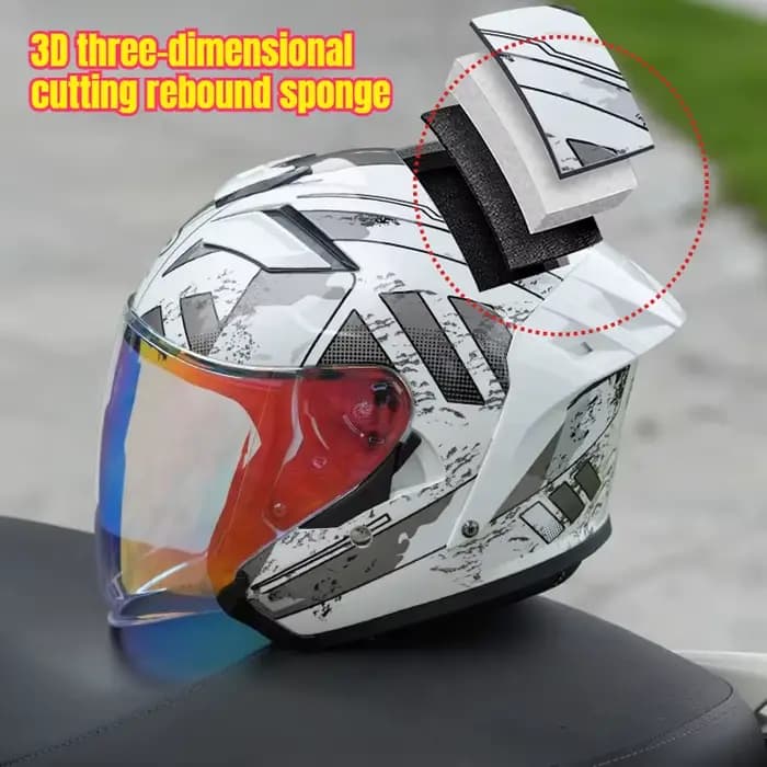 RSV 839 casque de moto demi-casques pour hommes et femmes rétro croisière double lentille Scooter 3/4 casques équitation casco de motocicleta