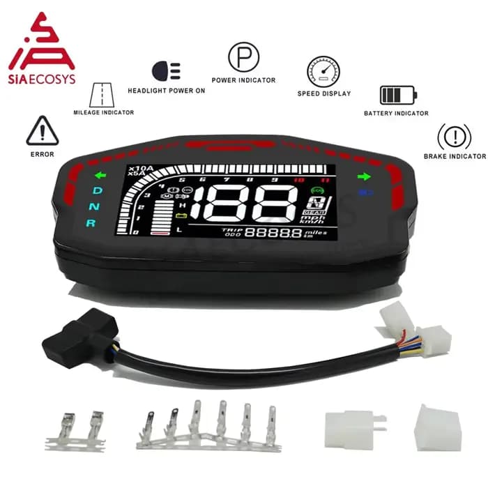 SIAECOSYS DKD écran LCD Scooter électrique moto DKD compteur de vitesse affichage numérique pour contrôleur Fardriver et VOTOL
