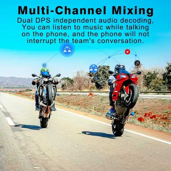 Casque de moto Bluetooth Maxto M6S avec interphone