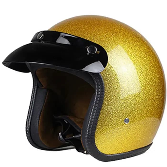 Casque de moto vintage argenté