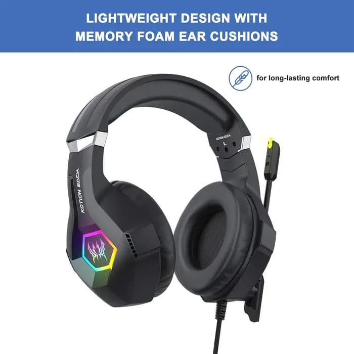 Casque de jeu avec micro dynamique RGB/contrôle intégré pour PC, PS4, PS5, casque de jeu USB 3,5 mm pour ordinateur portable