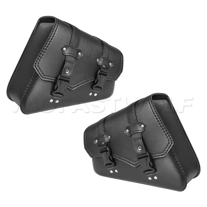 Sac de selle latéral de moto en cuir synthétique Triangle
