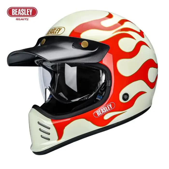 BEASLEY casque de moto électrique locomotive rétro