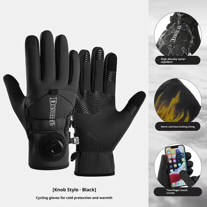 Gants de moto d'hiver chauds imperméables coupe-vent unisexe avec écran tactile pour l'équitation en plein air ski course cyclisme accessoires