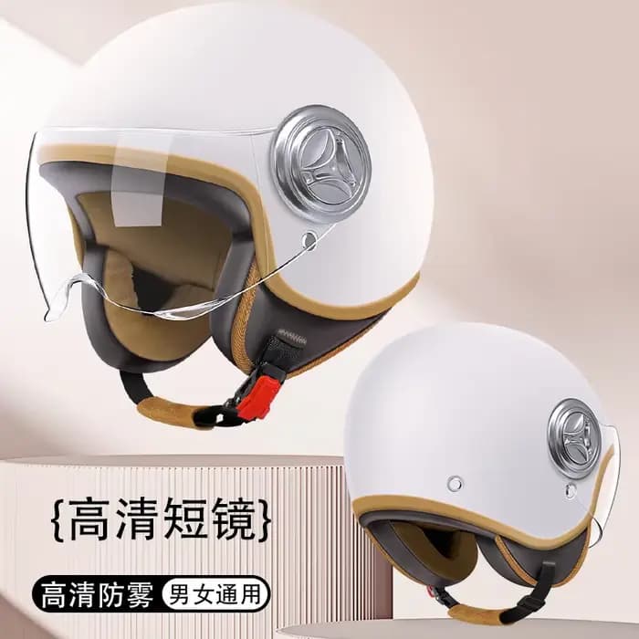 Casque de moto léger de style visage rétro 3/4