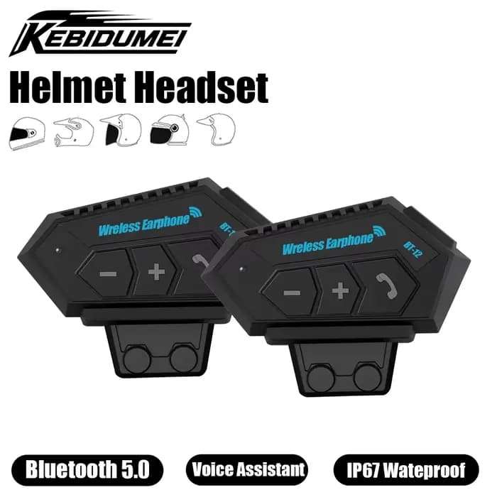 Casque de moto BT12, casque Bluetooth stéréo