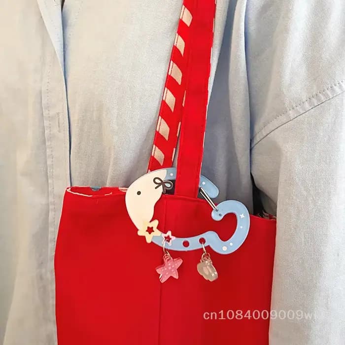 Mousqueton à clé en acrylique Kawaii - Porte-clés mignon à breloque pour sac Ita, nouveauté, clip décoratif multifonctionnel pour clés, sac et sac à main