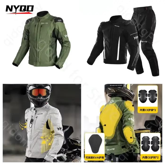 Ensemble de veste de moto respirante pour homme
