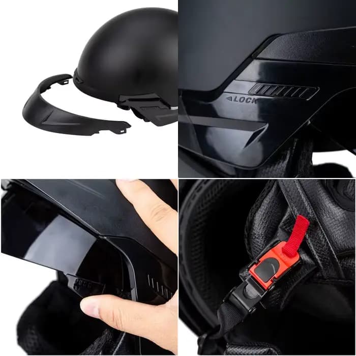 Casque de Moto rétro visage ouvert demi-casques Cruiser Vintage avec pare-soleil boucle à dégagement rapide
