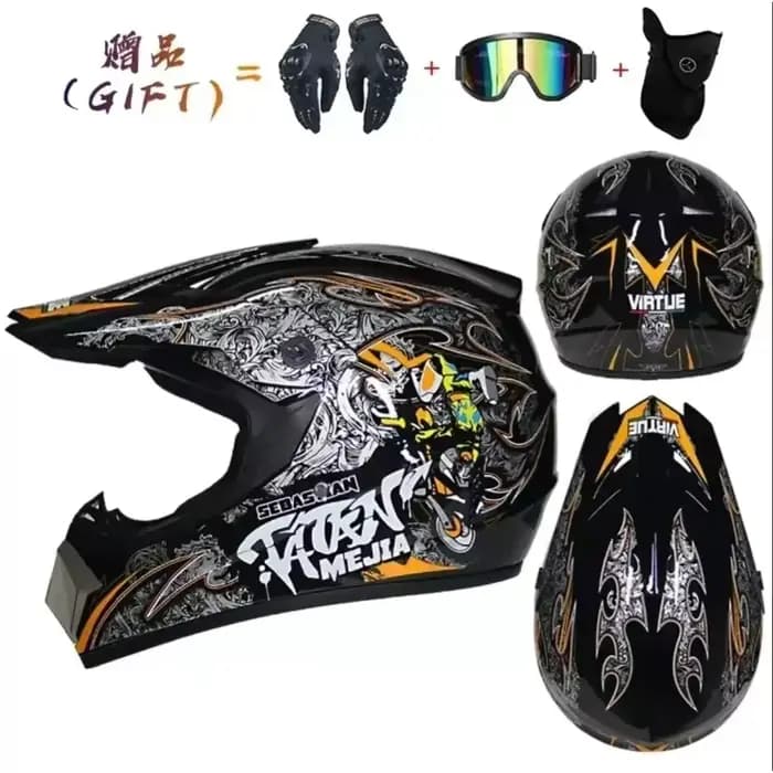 Casque de moto intégral course hors route Cross motocross Capacete