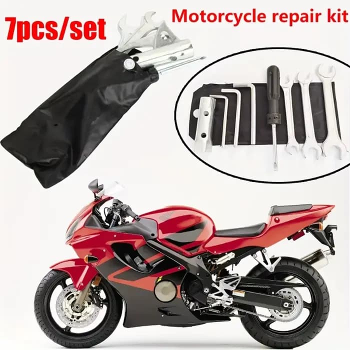 Kit de réparation de moto 7 pièces/ensemble avec sac de rangement