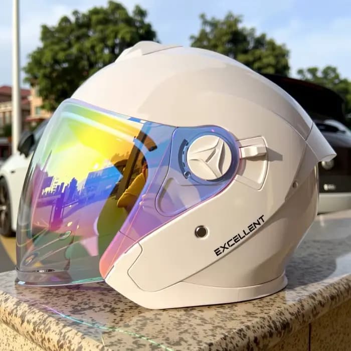 2025 dernier casque de Moto de haute qualité demi couvrant double lentille Cascos para Motos mâle femme Couple Capacetes