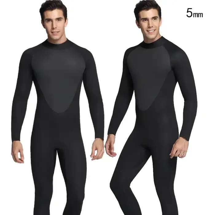 Combinaison de plongée sous-marine pour hommes, maillot de bain d'hiver en néoprène de 5mm, design une pièce, couture ennemi, fermeture à glissière arrière