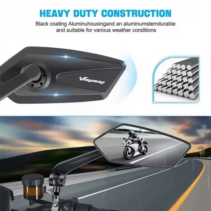 1 paire modifiée 360 ° Rétroviseurs latéraux pliables pour moto