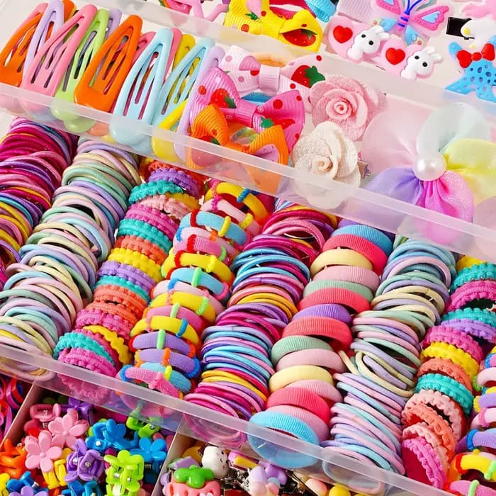 Accessoires pour cheveux 718 pièces, pinces à cheveux pour filles, bandeaux, élastiques, ensembles de attaches pour queue de cheval, petits élastiques pour cheveux, bandeaux élastiques