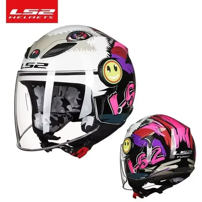 Original LS2 OF602 enfants casque de Moto dessin animé demi-casque été