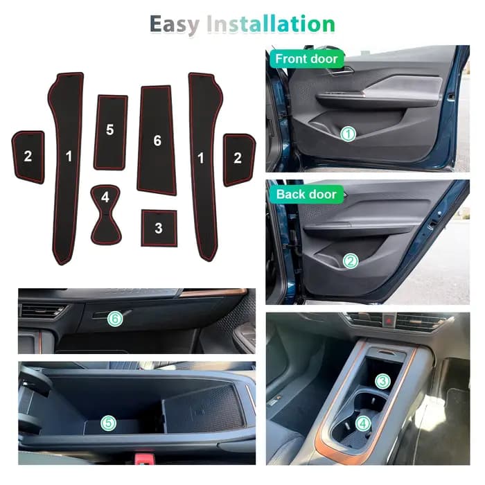 RUIYA pour Seat Cupra Born 2022 2023 2024 Tapis de Porte de Voiture Anti-dérapant Tapis de Fente Auto Intérieur Cupra Born Accessoires 2023es Born, 2022, 2023, 2024
