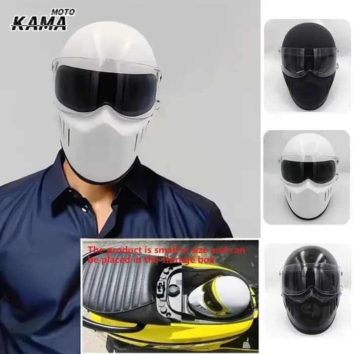 Casque intégral rétro classique en fibre de verre haute résistance
