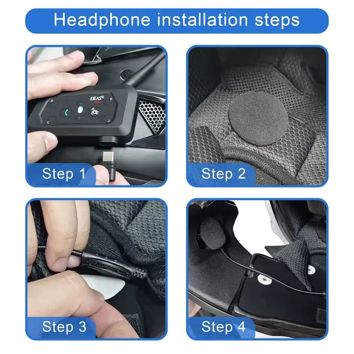 EJEAS V6 PRO + 6 motocycliste casque de moto Interphone Bluetooth