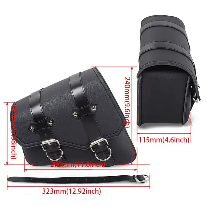Sacs de selle latéraux de moto en cuir PU