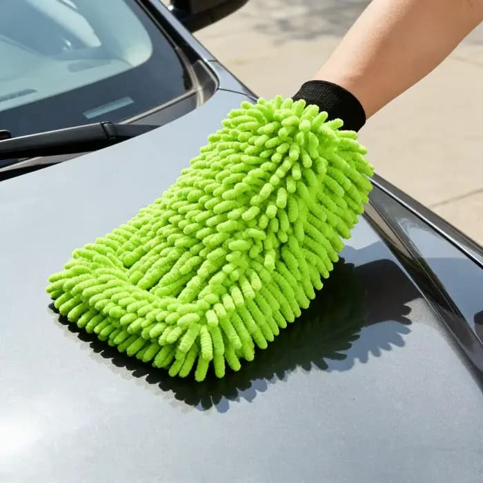 Gant de lavage de voiture en microfibre double face