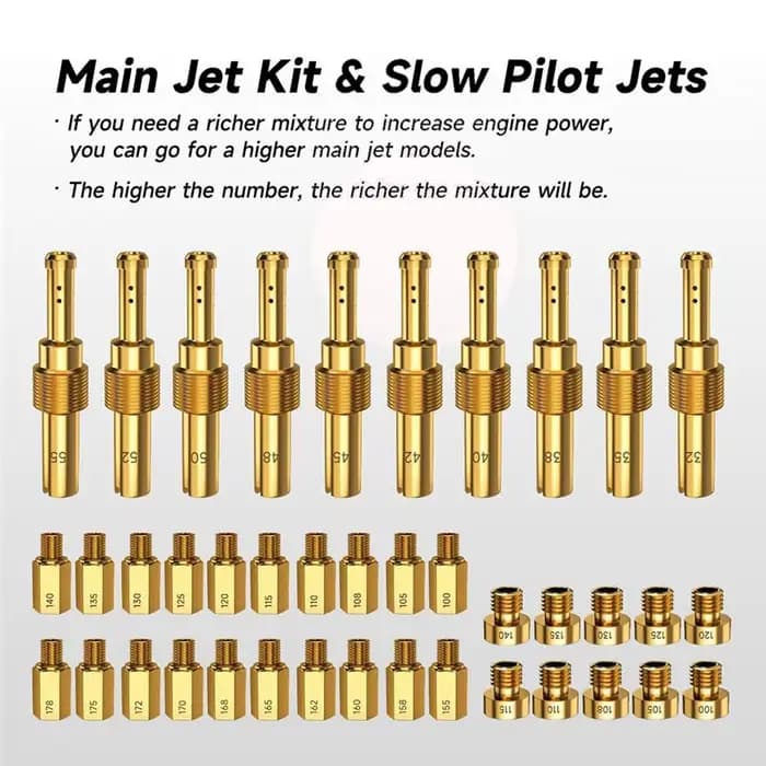 Kit de jets de carburateur AT51 pour PWK Keihin OKO KOSO CVK
