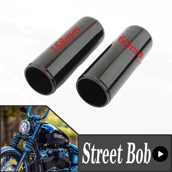 Couvercle d'amortisseur supérieur coulissant de botte de fourche avant de moto en aluminium pour Harley Davidson Softail Street Bob FXBB 2018 – 2023