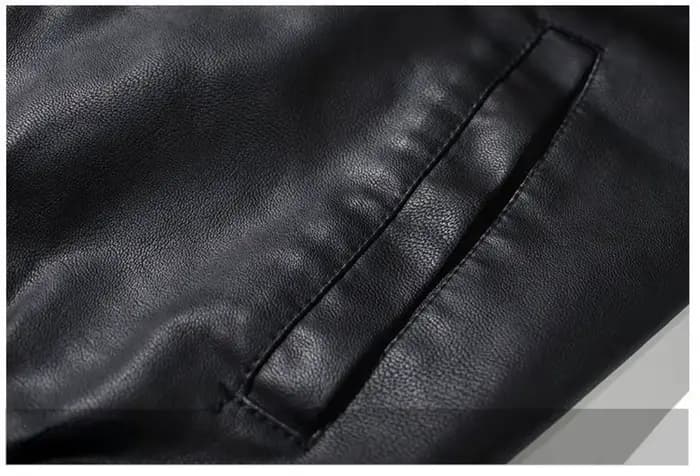 Veste à capuche en cuir PU pour hommes