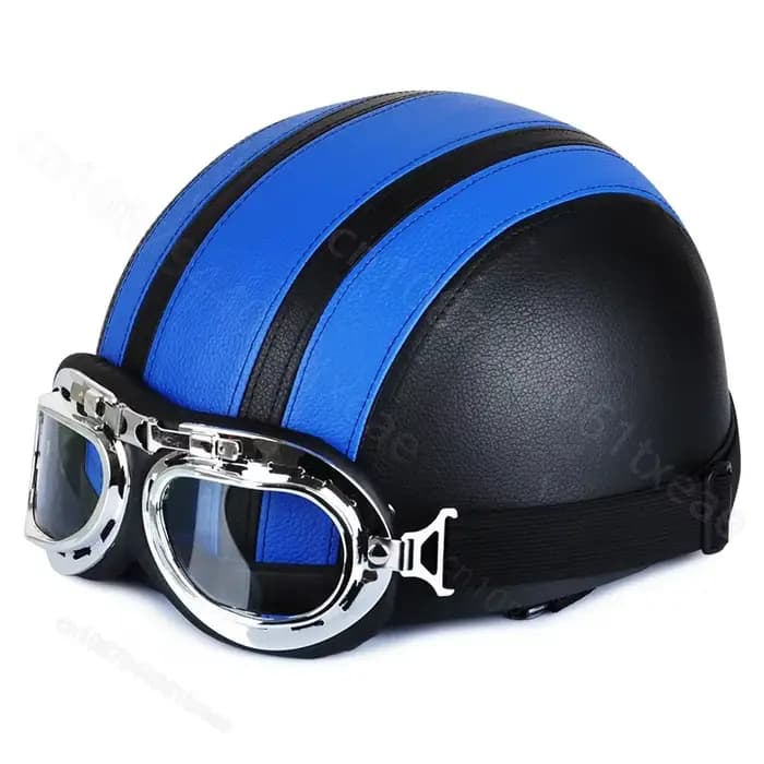 Casque de moto en cuir rétro personnalisé