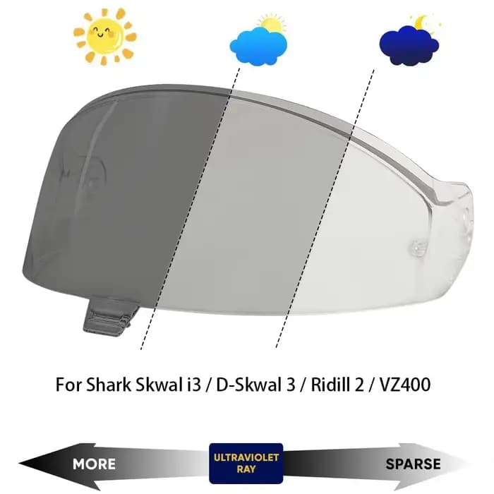 Visière photochromique pour casque Shark Skwal I3 D-Skwal 3 Ridill 2 VZ400