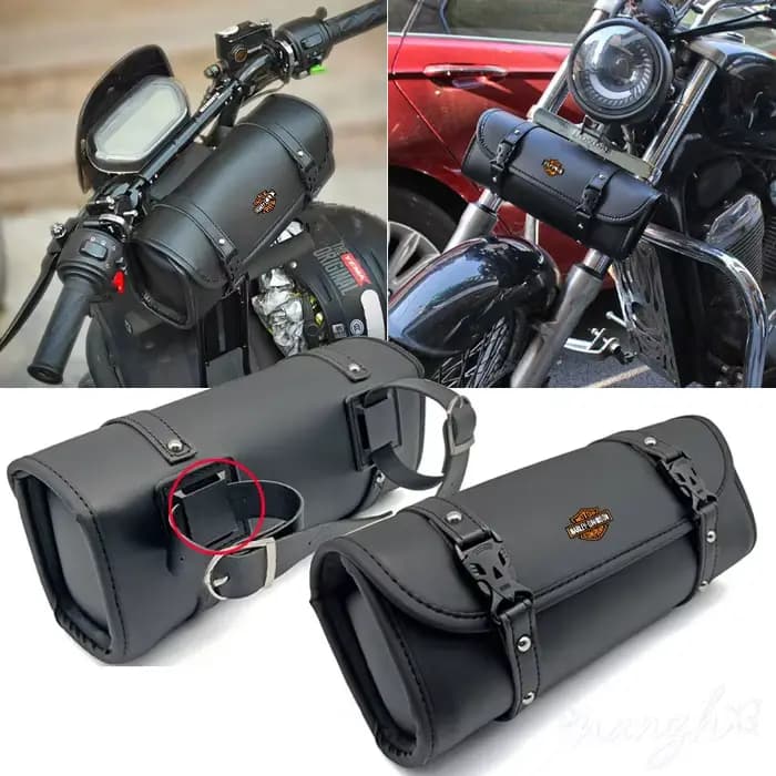 Sac de guidon de moto en cuir PU