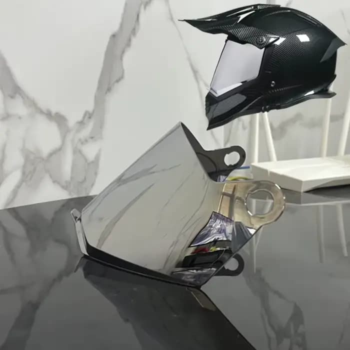Lentilles de casque LVS-800 couleur transparente miroir coloré plaqué argent. C'est brun clair