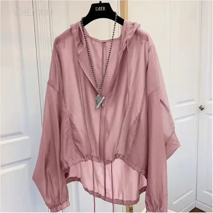 Vestes à Capuche pour Femme, Vêtements d'Extérieur Légers et Respirants, avec Fermeture Éclair Résistante au Soleil, Été