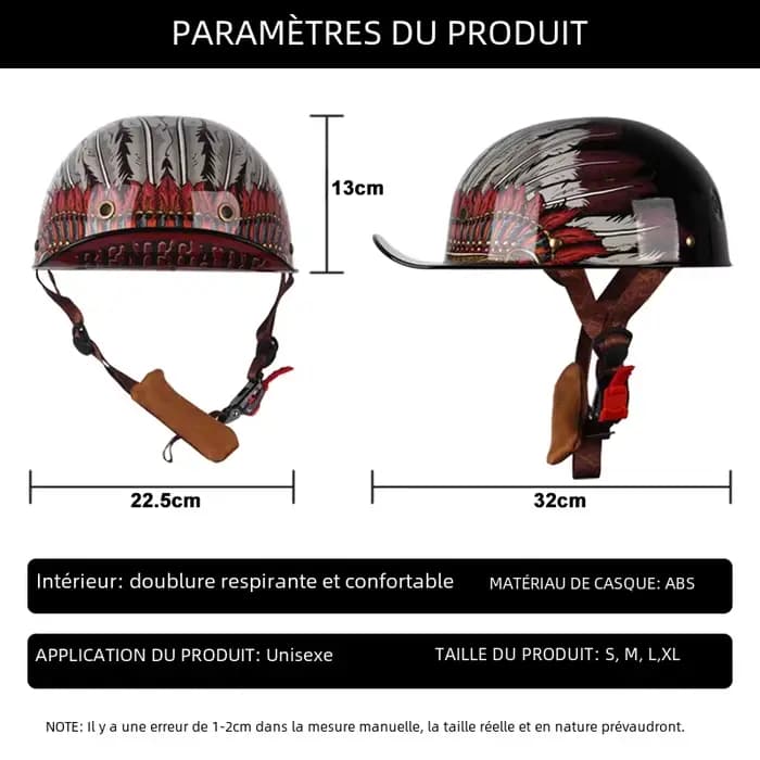 Uchoose casquette de Baseball casque moto Vintage rétro casques été visage ouvert Scooter Cruiser Chopper Gangster DS hommes femmes enfant