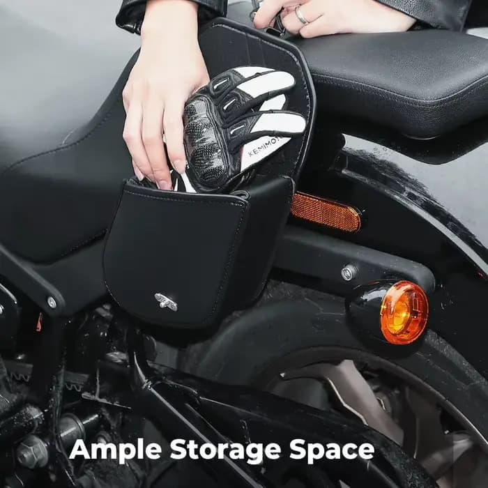Sacoche latérale de moto en cuir rétro