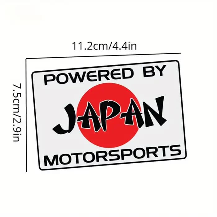 Autocollant en vinyle « Powered By Japan Motorsports »