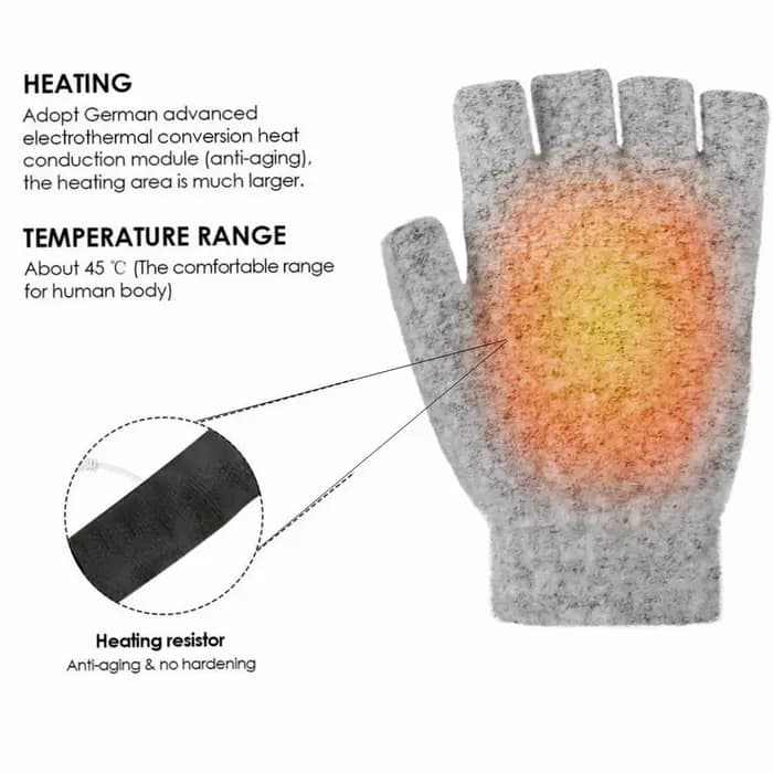 Gants chauffants USB, contrôle Rechargeable