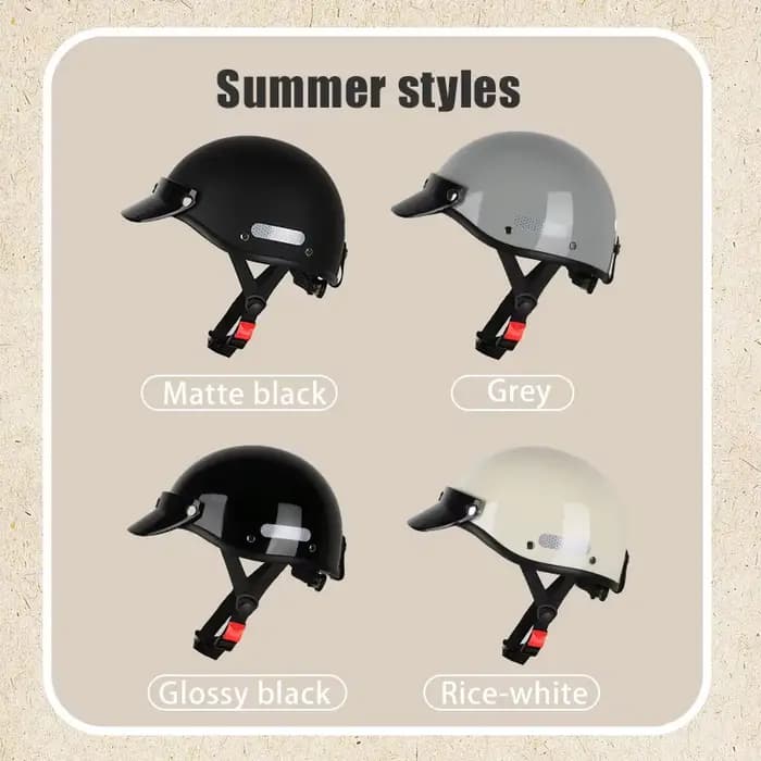 Casque de moto vintage Demi-casque Cruiser pour hommes