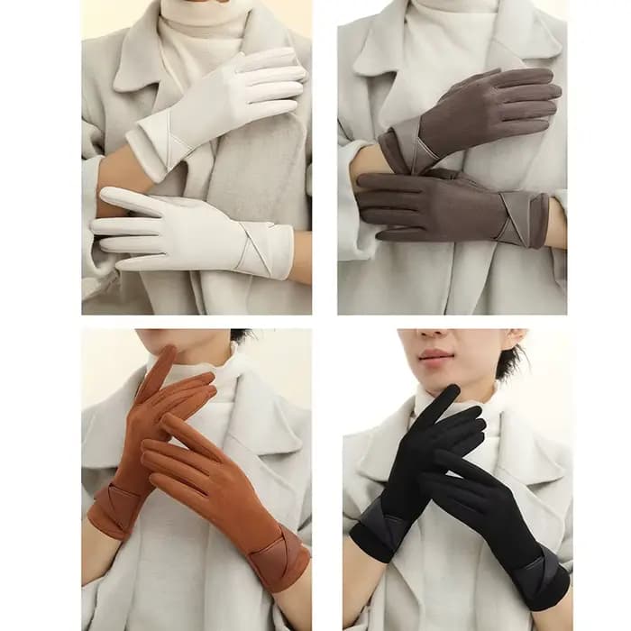 1 paire de gants en daim pour femmes