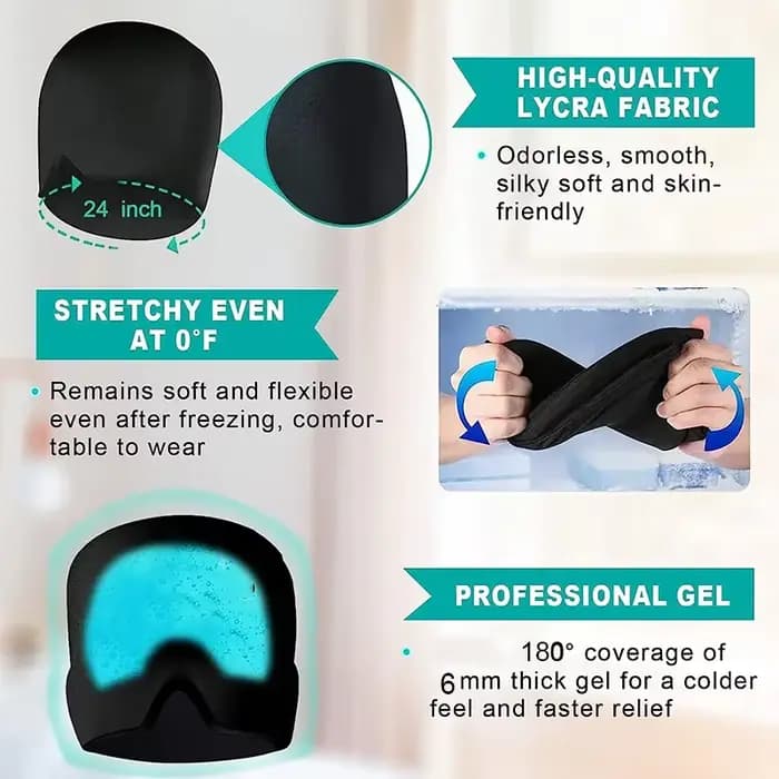 Pack d'enveloppement de tête de glace froide en Gel de Migraine