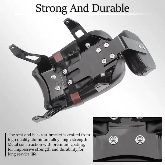 Siège passager avec dossier Sissy Bar marron pour moto Indian Scout Rogue Bobber ABS Twenty Sixty 2018-2024