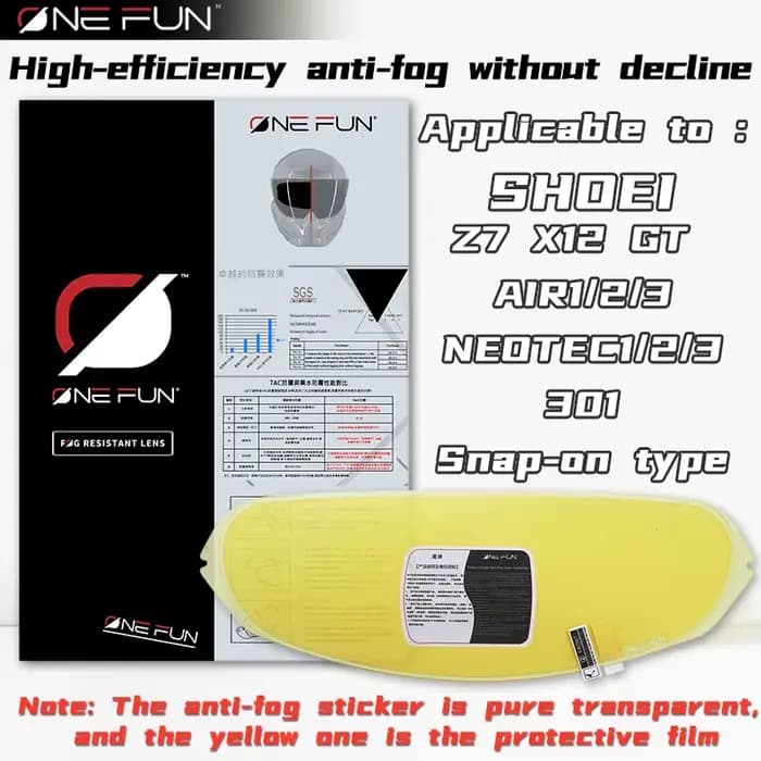 Pour casque shoei Anti-buée