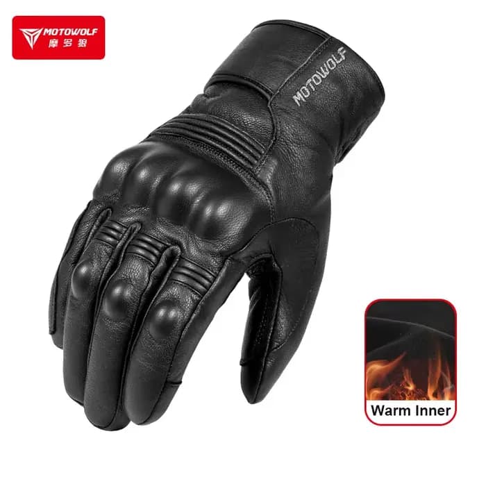 Motowolf gants de moto en cuir