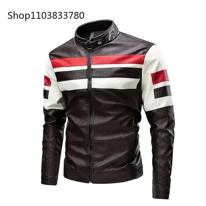 Veste de moto en cuir pour hommes