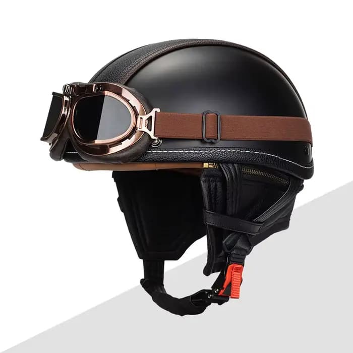 Casque de moto allemand en cuir PU